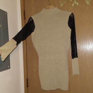 Lace Sleeved Sweater Dress